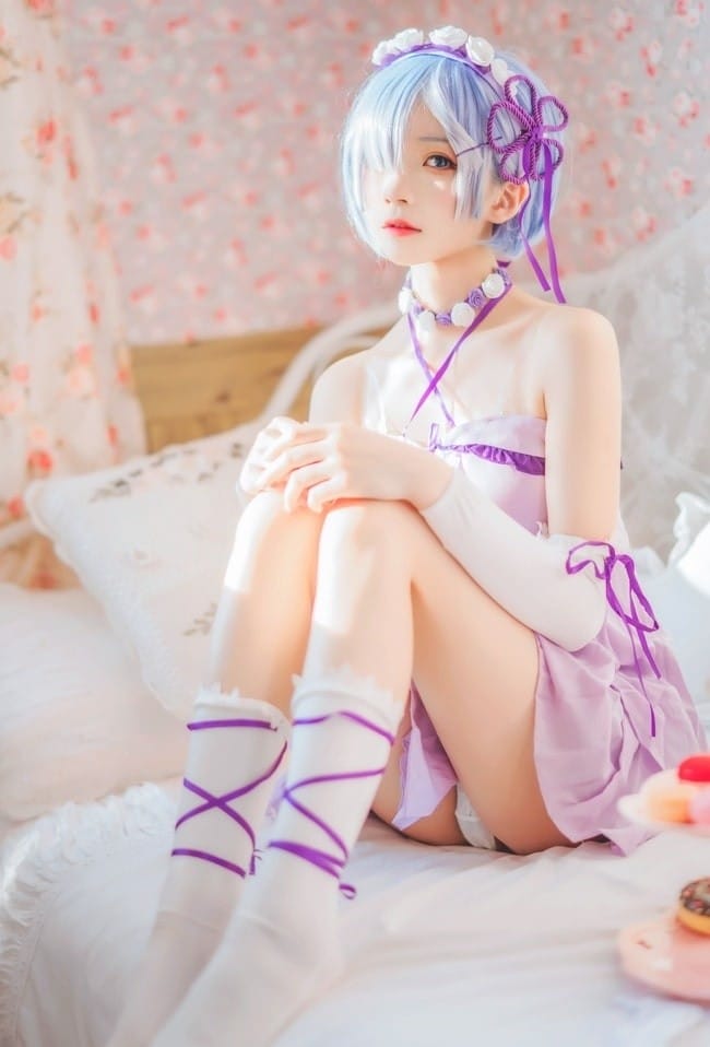 桜桃喵 – NO.133 蕾姆小睡裙[24P-410MB]-3