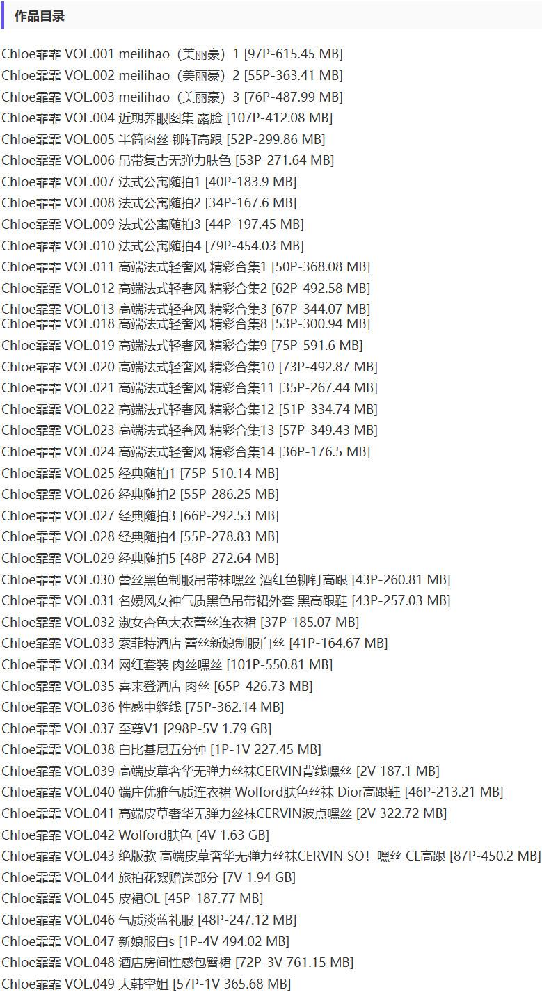 Chloe霏霏 – 定制写真&视频合集【持续更新中】