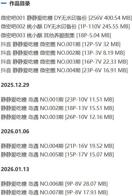 静静爱吃糖 – 微密圈写真&视频合集【持续更新中】